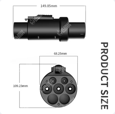 Type 2 to GBT Adapter 7kW with Lock (China  GBT)