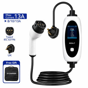 Portable EV Charger 3kW, IP65 with UK Plug (GCC / Type 2)