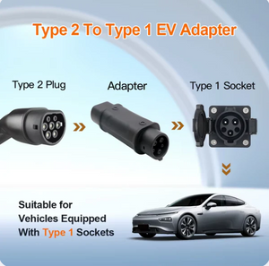 Type 2 to Type 1 Adapter 7kW (USAKoreaJ1772)