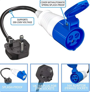 CEE 32A to UK 13A Plug (Connect Your Charger to a Standard UAE Household Sockets)