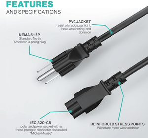 US Three Pin Cable